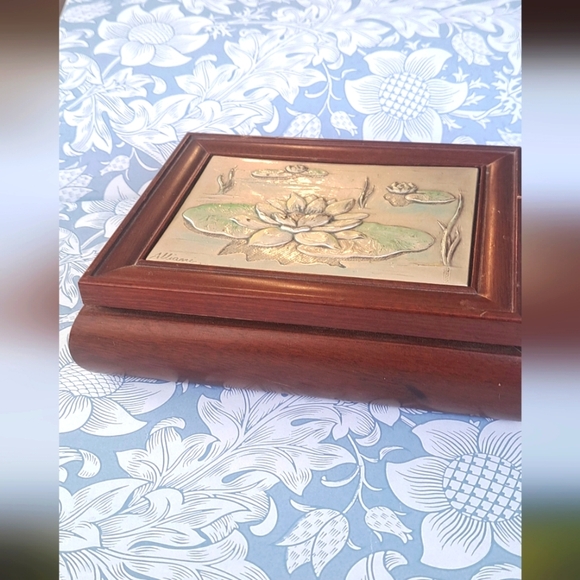 996 sterling silver and wood Alluani Carillon jewllery box - Picture 2 of 14